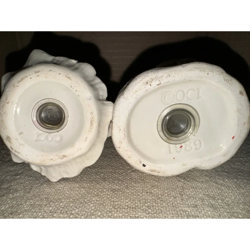 1989 Fitz & Floyd German‎ style Santa and tree salt and pepper shakers
